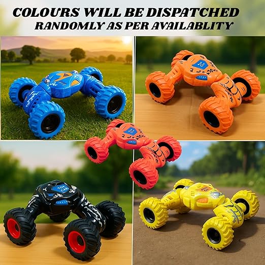 Pull Back Friction Powered Monster Car Truck Telescopic DTX Toy Car for Kids Non Electric Gift for 2 3 4 5 6 Year Boys Girls Push and GO 4 Wheel Off-Road Vehicles Racing Stunt Car