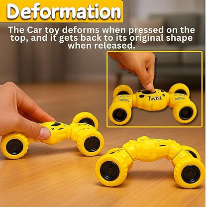 Pull Back Friction Powered Monster Car Truck Telescopic DTX Toy Car for Kids Non Electric Gift for 2 3 4 5 6 Year Boys Girls Push and GO 4 Wheel Off-Road Vehicles Racing Stunt Car
