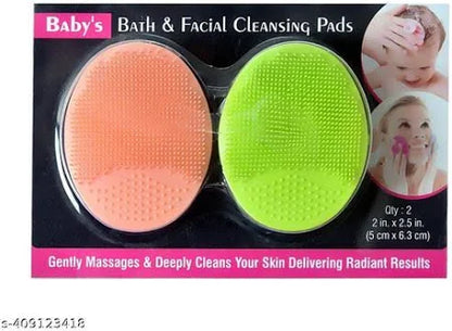 2 Pack Face Scrubber,Soft Silicone Facial Cleansing Brush Face Exfoliator Blackhead Acne Pore Pad Cradle Cap Face Wash Brush for Deep Cleaning Skin Care in multi colors